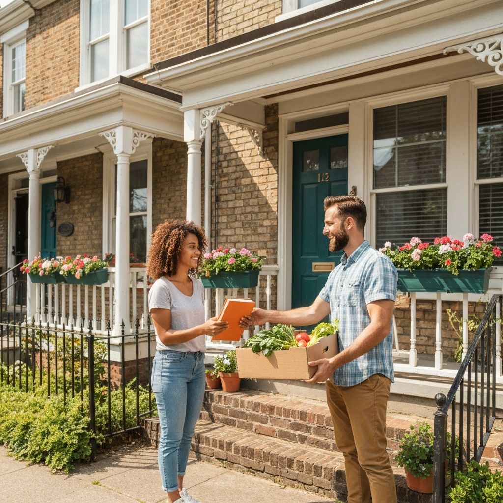 Neighbors meeting for exchange
